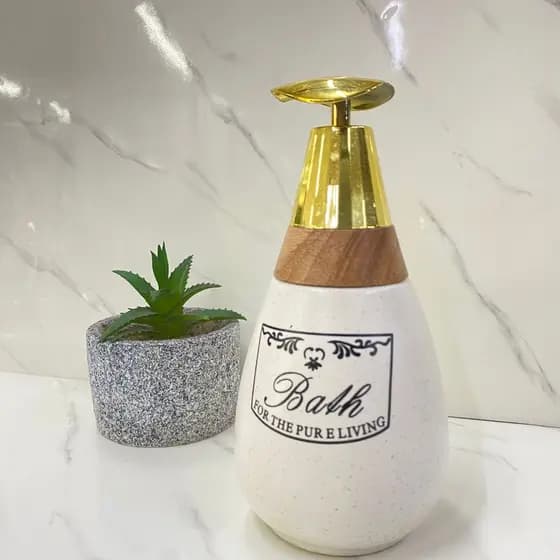 Porta Sabonete Líquido de Cerâmica Luxo 380ml