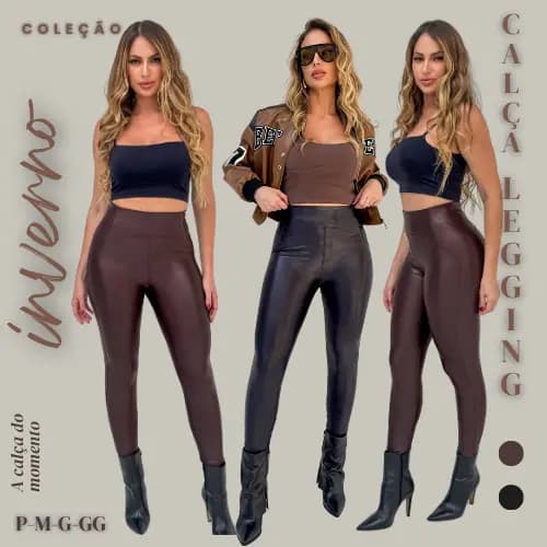 CALÇA LEGGING SUPLEX CIRRE SKINNY FEMENINA, TIPO COURO