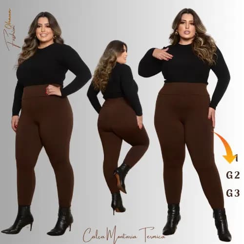 CALÇA MONTARIA FLANELADA COM BOLSO PLUS SIZE LEGGING PELUCIADA CERO TRANSPARENCIA CONFORTO E ELEGANCIA