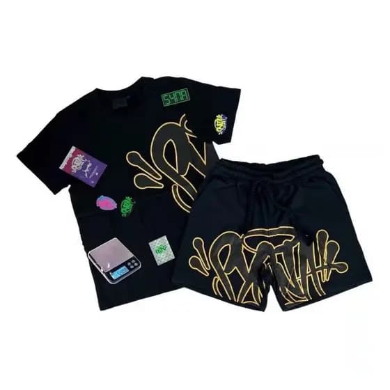 Conjunto Streetwear Syna Shirt for Men Central Conjunto De Camisetas De Verão Y2k Short