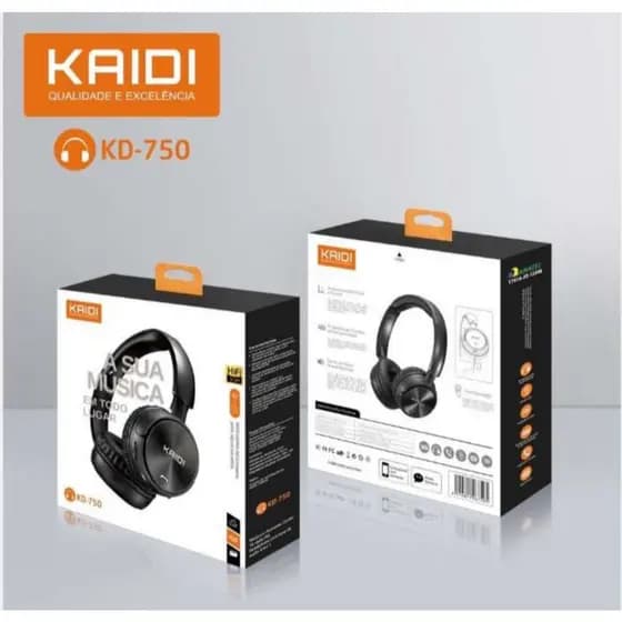 Fone Headphone Bluetooth Sem Fio Kaidi KD-750 Rádio Fm / Cartão Memória