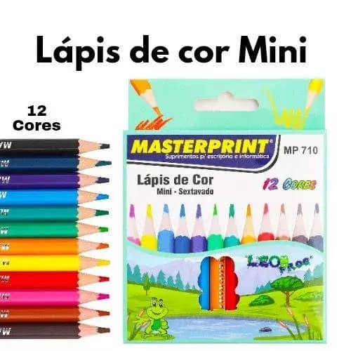 Kit de Caixas de Lápis de Cor Mini Caixa com 12 Cores Masterprint - KITS COM 20, 25, 30 E 50 CAIXAS - PROMOÇÃO