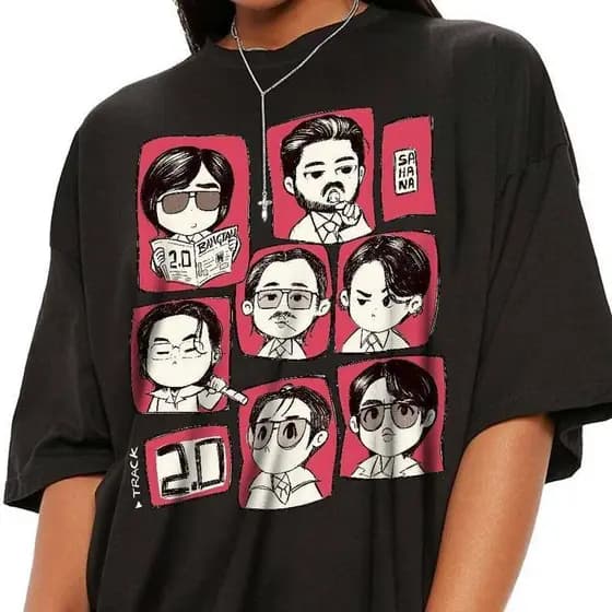 Camiseta Unissex Arirang K Pop 2026 Tour Chibi Estampa Fofa Divertida Confortável Moda Casual