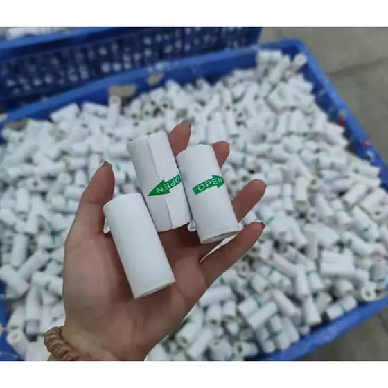Kit até 30 Bobina Etiqueta Térmica Adesiva 57x30mm Branco Rolo Para Mini Impressora Portátil