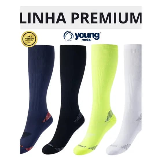 Meia de Compressão Sports Venous Cano Longo YNG – Feminino/Masculino | Tamanho 34 ao 39 P, M, G
