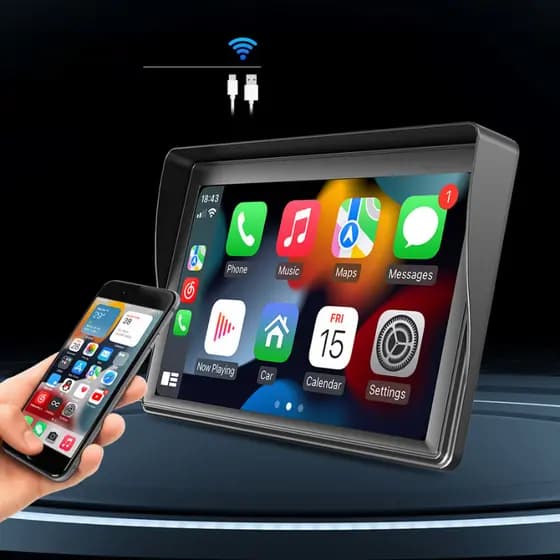 Multimídia Som De Carro Universal Carplay Android e IOS Tela 7 Câmera de Ré