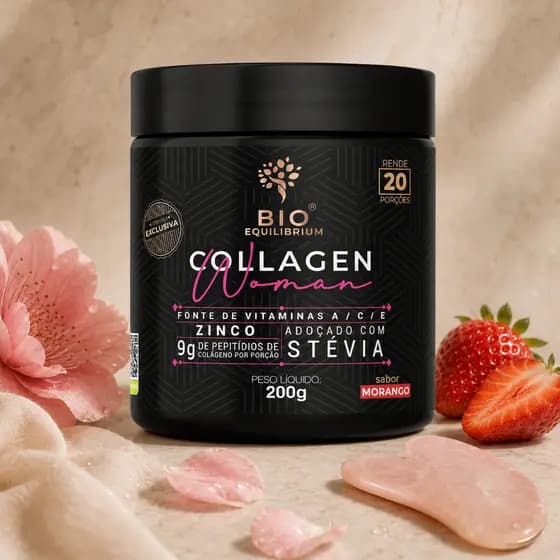 Colágeno para Pele Firme Collagen Women 200g | Com Vitaminas A, C, E | Sabor Frutas Vermelhas | Bio Equilibrium
