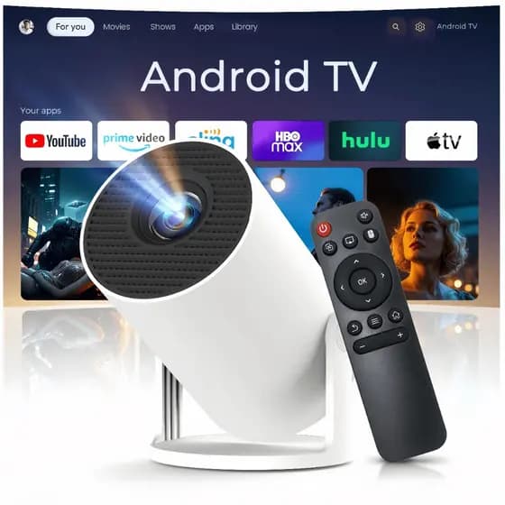 Projetor HY300 Original Portátil Smart Android 11 4K Ultra HD HDMI Wifi Bluetooth Alto Falante Embutido