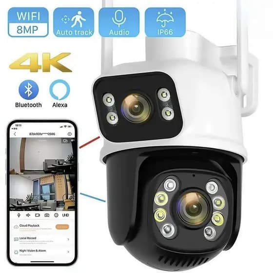 Câmera De Segurança A28B Dupla Compatível Com Alexa Wi-Fi Smart IP66 App ICSEE Envio Imediato