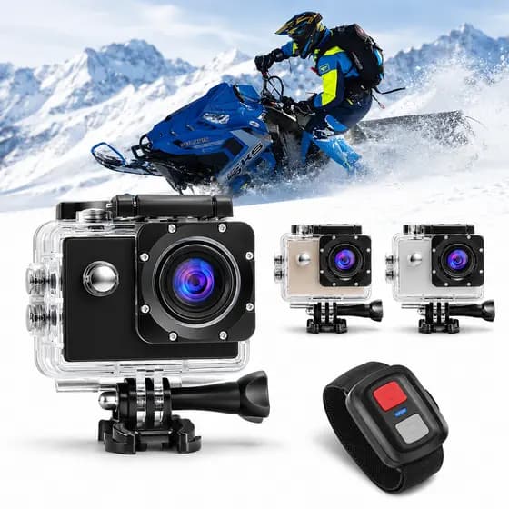 Action Camera 4K Ultra HD WiFi Com Microfone Tela LCD 2.0 e Função Webcam À Prova D’Água