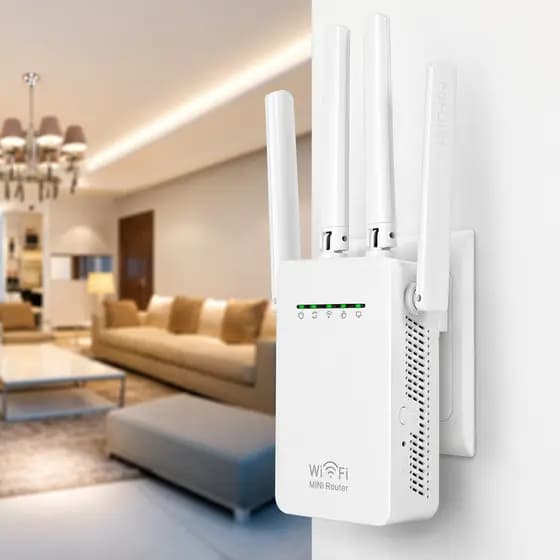Mini Router WiFi 300M Repetidor de Sinal com WPA WPA2 Segurança Wireless