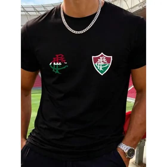 Camiseta Camisa Fluminense 2 Escudos Basica Lançamento Premium Casual Time Futebol