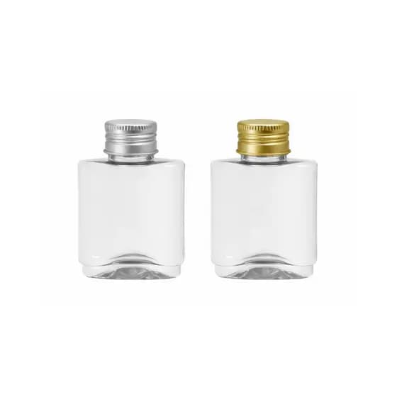 10 Frascos Pet 35ml Quadrado c/Tampa Alumínio p/Lembrancinhas