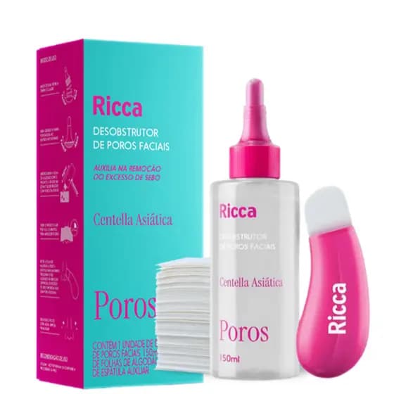 Desobstrutor Poros Ricca Centella Asiática Removedor Cravos Oleosidade Limpeza Facial Skincare 3860