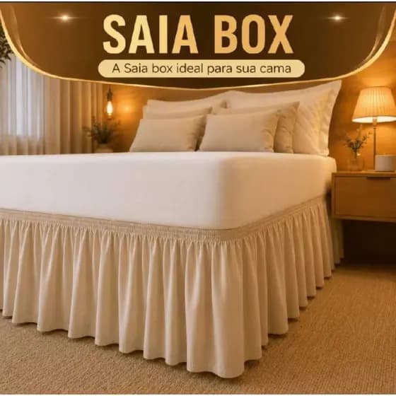 Saia Box Cama Colchão Solteiro / Casal / Queen / King 170 FIOS PREMIUM