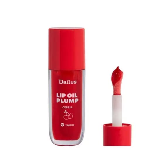 Lip Oil Plump Dailus Cereja 4ml Brilho Labial Hidratação e Volume