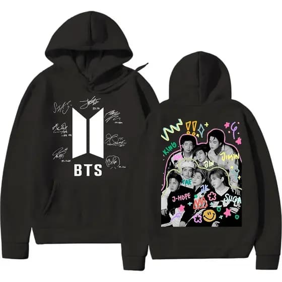 Moletom Canguru C/ Capuz BTS Group Banda Blusa de Frio Casaco 100% Algodão Premium Envio Rápido