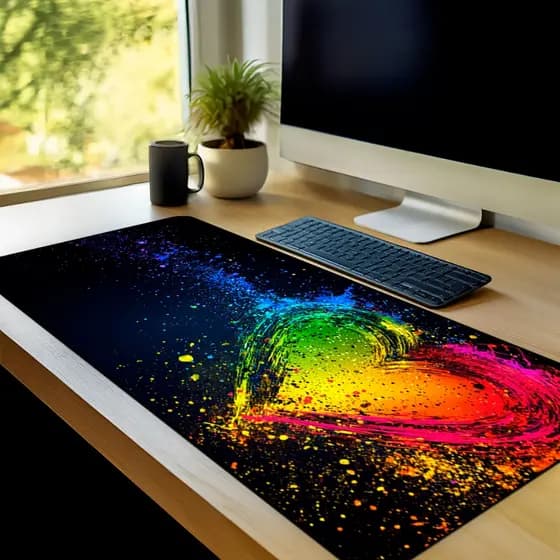 Mouse Pad Gamer Colors Antiderrapante Grande 70x35 80x35 90x40 90x50 cm borda costurada