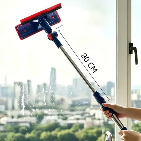Rodo Limpador de Vidro Extensível Rotativa 360° Limpeza de Vidro Externo para Apartamentos Altos Domé | Envio Imediato