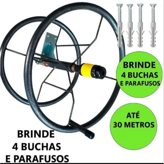 Suporte para Mangueira de Jardim Giratório Enrolador de Mangueira 30 Metros