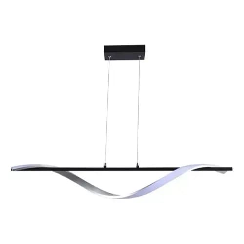 Luminaria Pendente Led Ondas Moderno Curvas 4000k Bivolt 26w Cor Preto 110v/220v