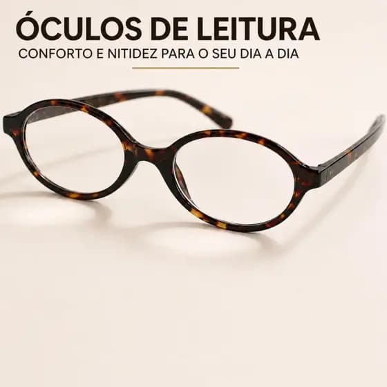 Óculos Grau Oval Leitura Perto Armaçao Luxo Feminina