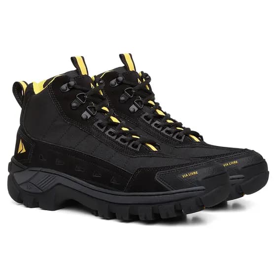 Tênis Bota Adventure Couro Legítimo Masculino Original Leve Pronta Entrega