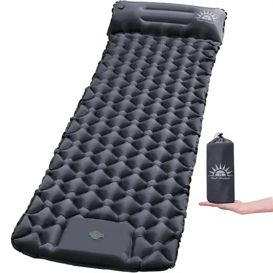 Colchão Inflável Camping 190cm Com Travesseiro Almofada De Viagem,Bomba Embutida NEW HAWAII