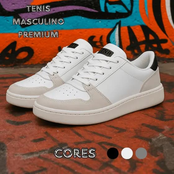 Tenis Feminino Social Sneaker Couro Costurado Confortável Street