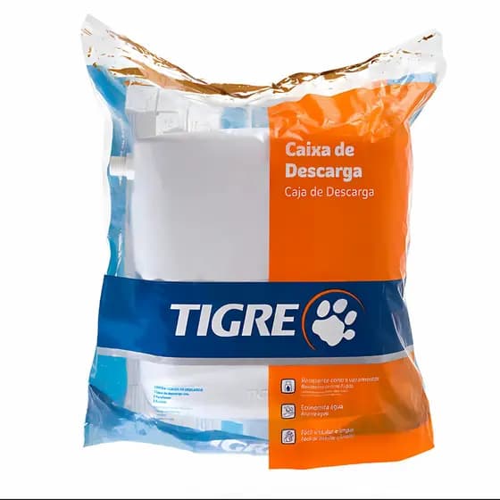 Caixa De Descarga Alta Engate Flexivel Plastica Branca Tigre
