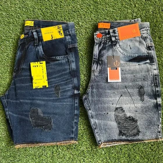 Kit 2 Bermudas Jeans Masculina Original Estilo e Qualidade Vem ser Exclusivo Vem Ser Invictus Jeans