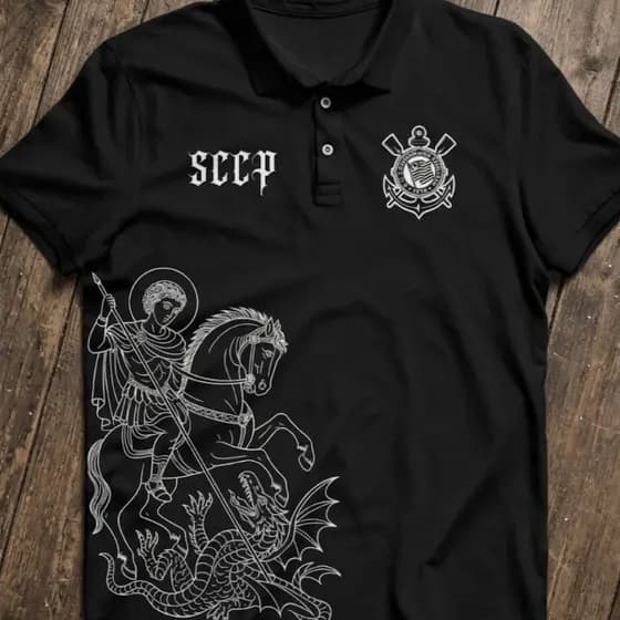 Camisa Polo Unissex Timão S.C.C.P em algodão
