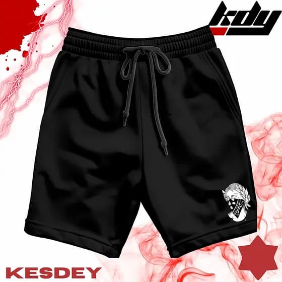 Shorts Masculina Bermuda Estilo Mauricinho Leve Slim com Bolso Lateral Estampa ESTATUA COM MASCARA