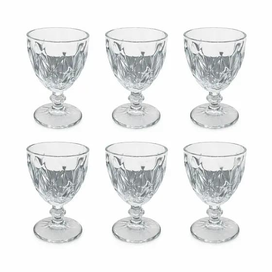 Jogo de Taça de Vidro Cristal 330ml 6 Unidades Transparente – Para Suco Água e Vinho