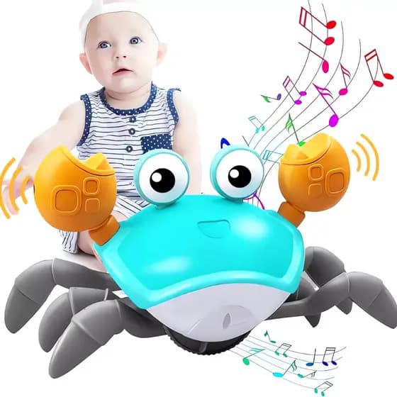 Caranguejo Fujão Brinquedo Com Musica e Sensor Movimento Interativo Infantil Crianças ENVIO IMEDIATO