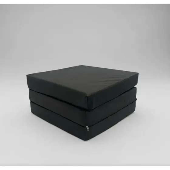 Puff Multiuso 3 Em 1 De Solteiro Colchão Colchonete preto compacto para visitas Variação 1 I 2 I 3