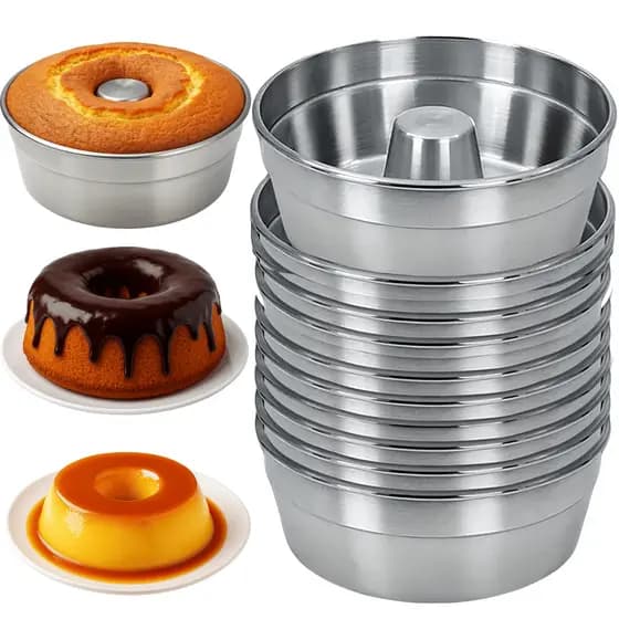 Kit 10 Formas N22 Bolo Vulcão Pudim Padaria Redonda Aluminio