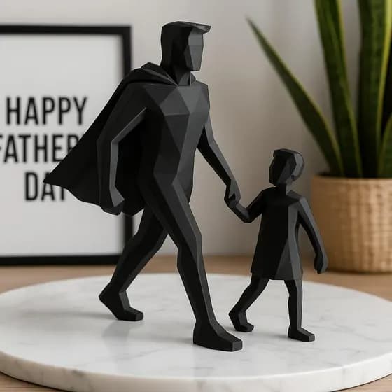 Presente Dia dos Pais Escultura Pai & Filho Celebre o Super-Herói da Sua Vida