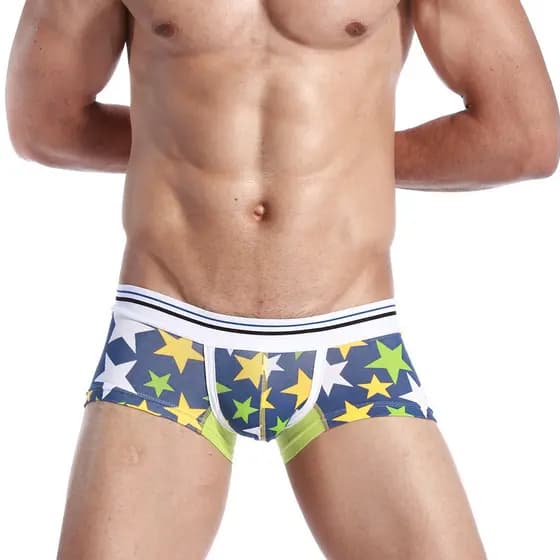 2026 novo estilo seoban sensação masculina moda puro algodão Hip Lift respirável estrela de cinco pontas U convexo bolsa