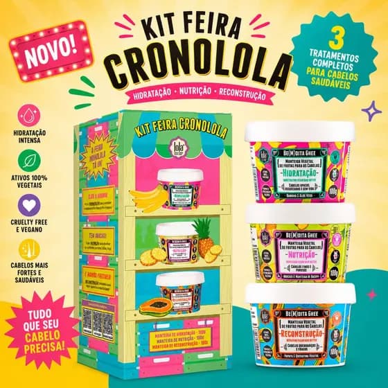 Kit Feira Cronolola Bemdita Ghee 100g Nutrição Hidratação e Reconstrução