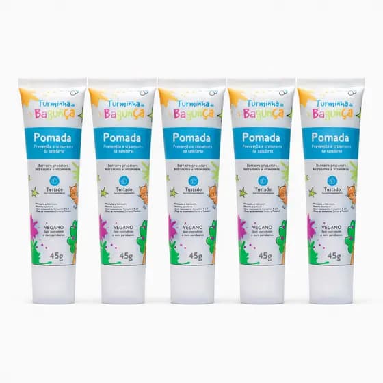 Kit 5 Pomadas Assadura Bebê Turminha da Bagunça 45g