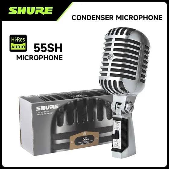 Microfone Vocal retrô clássico Shure/55sh, microfone Elvis, gravação/KTV/desempenho de palco/música K/microfone de rocha