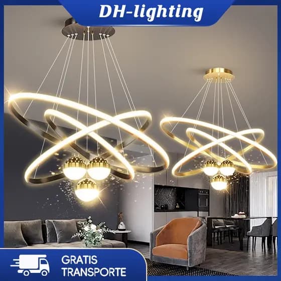 (Com LED) Luz Pendente Nórdica Para Quarto , Moderna , Sala De Estar , Lustre Decorativo Simples , Restaurante , Luz