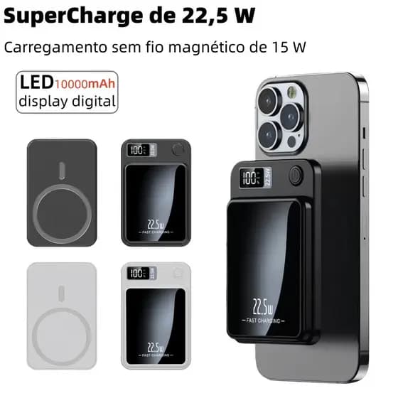 Carregador Portátil Para Iphone Indução Magsafe Powerbank 10000 mAh Battery Pack -Y211