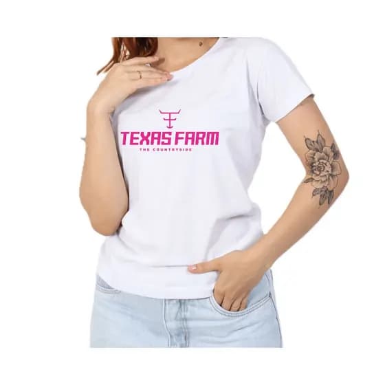 Camiseta Baby Look Texas Tshirt em Algodão Modelo Country