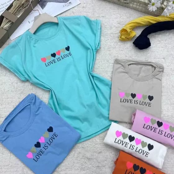 Blusinha Básica Baby Look Camiseta Viscorycla Estampa Coração E Love