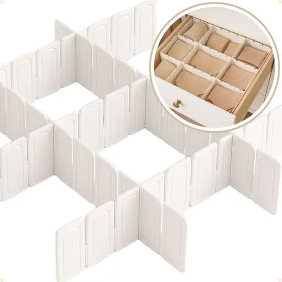Kit com 36 Organizadores de Gaveta Modular BRANCO