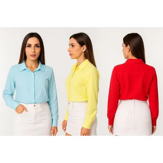 Blusa Social Manga Longa Confortavel E Versatil Envio Imediato
