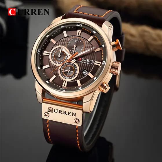 Curren Relógio Masculino De Quartzo À Prova D'água Com Pulseira De Couro Analógico Casual Moda Negócios Esportes 8291