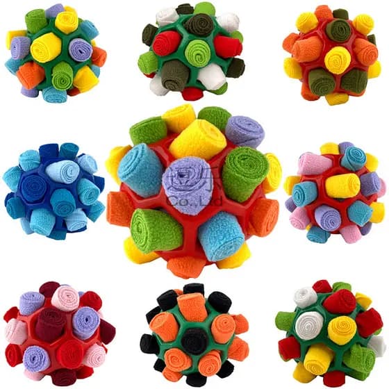 Bola colorida de pelúcia para cheirar, brinquedo para alívio do tédio de animais de estimação, comida tibetana, Molar ed